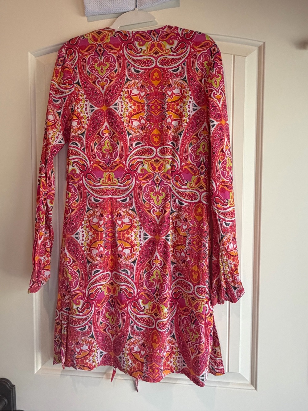 Athleta Pink Paisley Swim Cover-Up Tunic Dress Drawstring Size Small - Picture 3 of 7